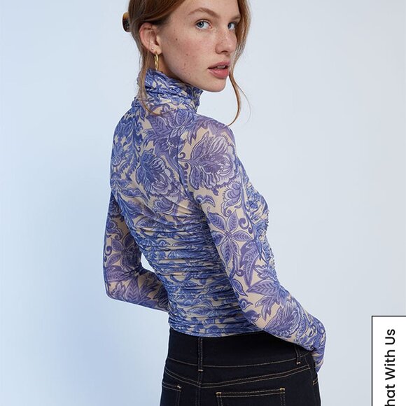 new FREE PEOPLE intimately under it all printed mesh bodysuit m - Picture 3 of 3